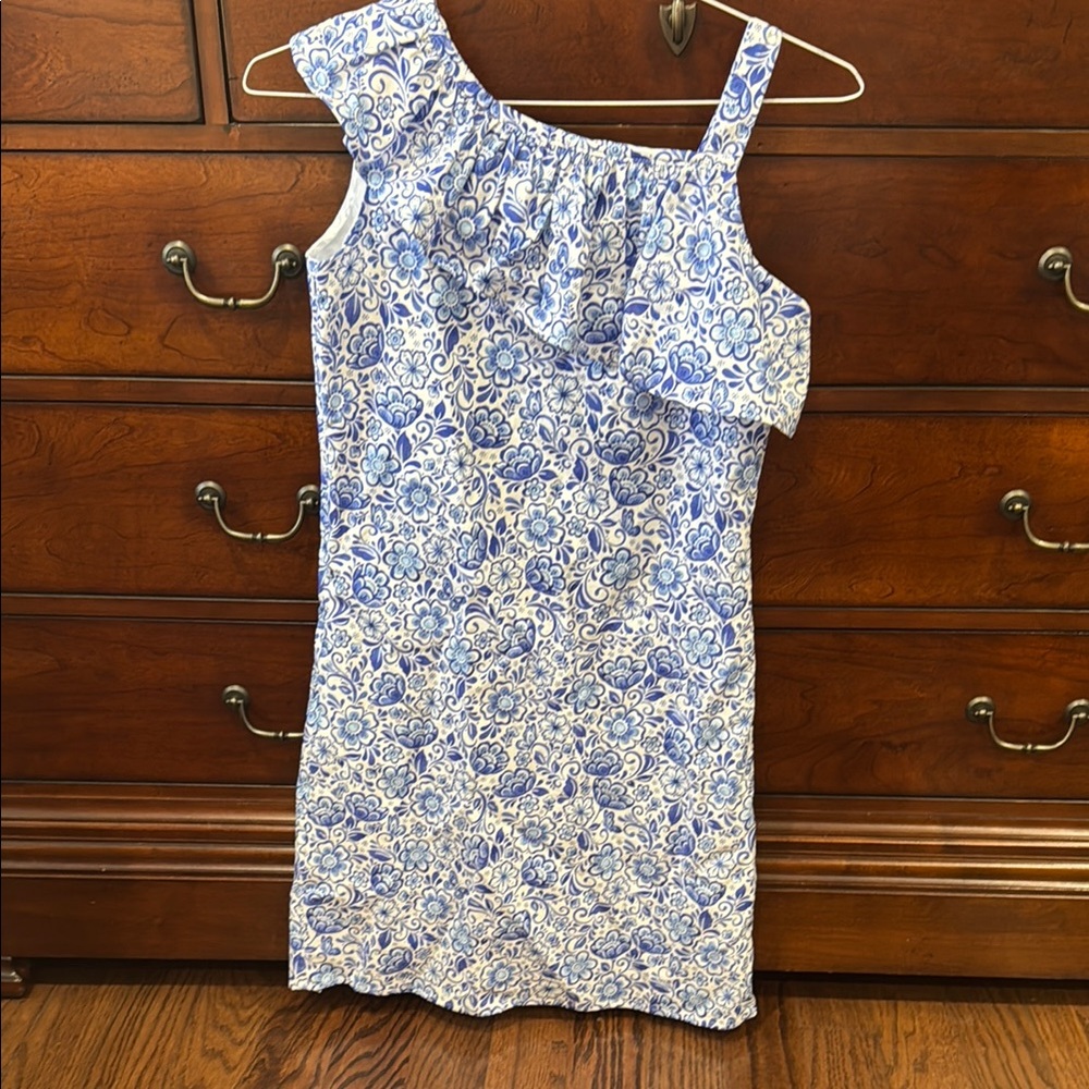 Floral Blue and White Dress